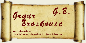 Grgur Brošković vizit kartica